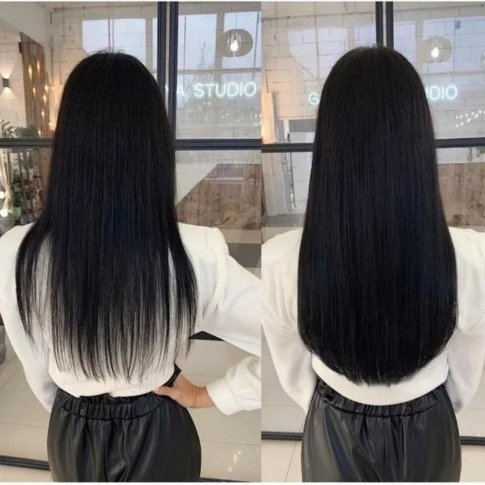High Quality Human Hair Extensions 1B Straight 16" inches 2 - Picture 3 of 6